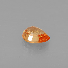 Grenat spessartite orange naturelle en forme de poire, 0,80 ct, VS