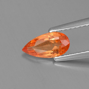 Grenat spessartite orange naturelle en forme de poire, 0,91 ct, VS-SI