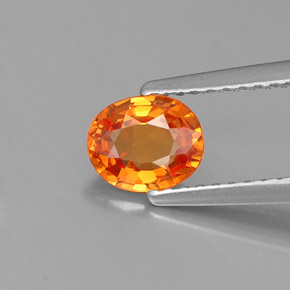 Grenat spessartite orange naturelle coupe ovale, 0,91 ct, VVS-VS