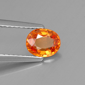 Grenat spessartite orange naturelle coupe ovale, 0,91 ct, VVS-VS