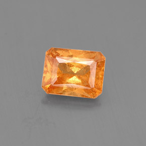 Grenat spessartite orange naturelle taille émeraude, 1,13 ct, VS-SI
