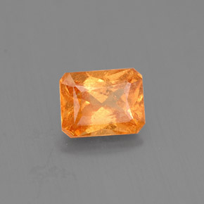 Grenat spessartite orange naturelle taille émeraude, 1,13 ct, VS-SI