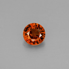 Grenat Spessartite Mandarine Orange naturelle Coupe roude, 0.51 ct, VVS-VS