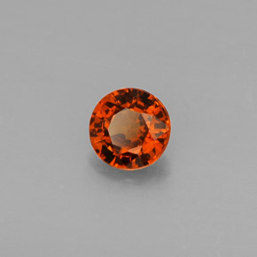 Grenat Spessartite Mandarine Orange naturelle Coupe roude, 0.51 ct, VVS-VS