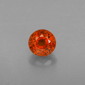 Grenat spessartite orange naturelle coupe roude, 0,73 ct, VVS