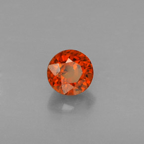 Grenat spessartite orange naturelle coupe roude, 0,73 ct, VVS