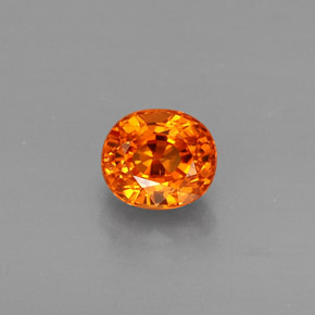 Grenat spessartite orange naturelle coupe ovale, 0,84 ct, VVS-VS