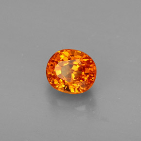 Grenat spessartite orange naturelle coupe ovale, 0,84 ct, VVS-VS