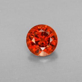 Grenat spessartite orange naturelle coupe roude, 0,51 ct, VVS-VS