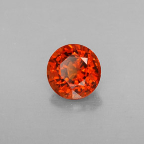 Grenat spessartite orange naturelle coupe roude, 0,51 ct, VVS-VS