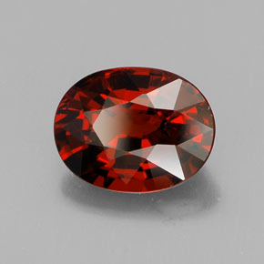 Grenat spessartite rouge naturelle coupe ovale, 2,73 ct, VVS