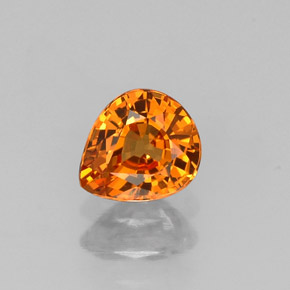 Grenat spessartite orange naturelle en forme de poire, 0,72 ct, VVS