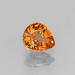 Grenat spessartite orange naturelle en forme de poire, 0,72 ct, VVS