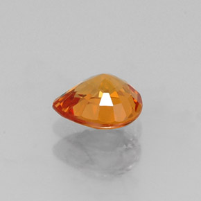 Grenat spessartite orange naturelle en forme de poire, 0,72 ct, VVS