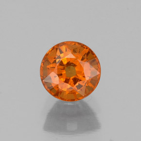 Grenat spessartite orange naturelle coupe roude, 0,83 ct, VS