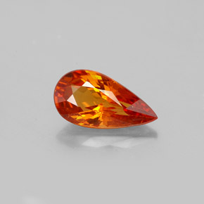 Grenat spessartite orange naturelle en forme de poire, 1,81 ct, VS-SI