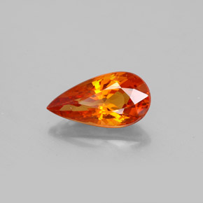 Grenat spessartite orange naturelle en forme de poire, 1,81 ct, VS-SI