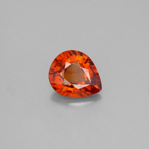 Grenat spessartite orange naturelle en forme de poire, 1,57 ct, VS