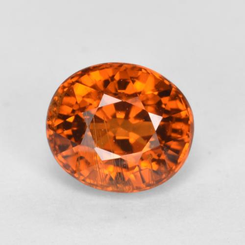 Grenat spessartite orange moyen naturelle coupe ovale, 1,07 ct, VS-SI