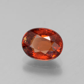 Grenat Spessartite Orange feu naturelle Coupe ovale, 1.81 ct, VS-SI