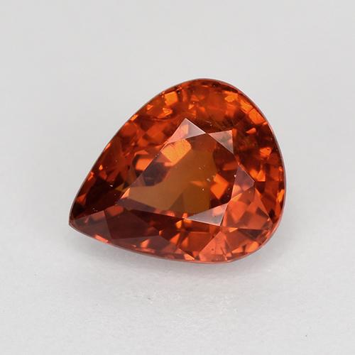 Grenat spessartite rouge naturelle en forme de poire, 1,08 ct, VS