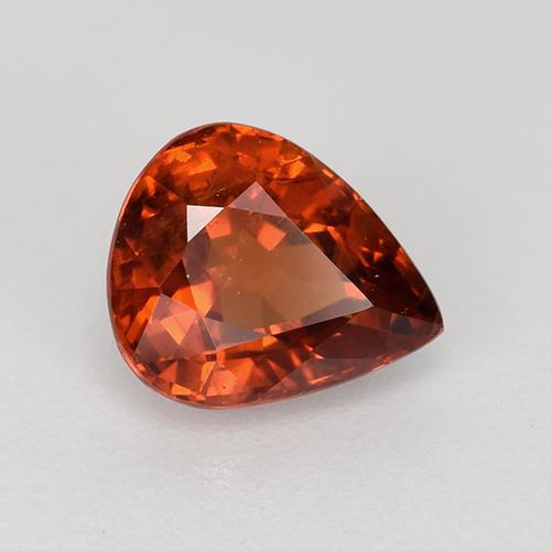 Grenat spessartite rouge naturelle en forme de poire, 1,08 ct, VS