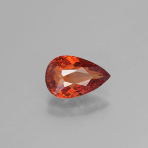 Grenat Spessartite Rouge orange naturelle En forme de poire, 2.07 ct, VS