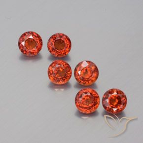 Achetez naturel 3,45ct rouge grenat spessartite gems, coupe roude, en provenance mozambique chez gemselect. en stock, livraison internationale!