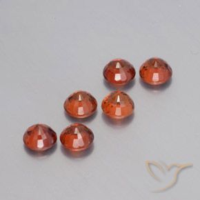 Achetez naturel 3,45ct rouge grenat spessartite gems, coupe roude, en provenance mozambique chez gemselect. en stock, livraison internationale!