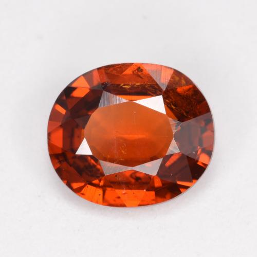 Grenat spessartite orange naturelle coupe ovale, 1,20 ct, VS