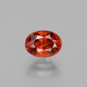 Grenat Spessartite Rouge orange naturelle Coupe ovale, 1.58 ct, VS