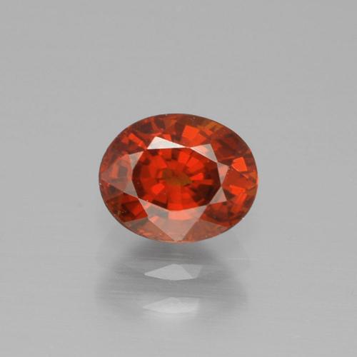Grenat spessartite rouge naturelle coupe ovale, 1,22 ct, VVS-VS