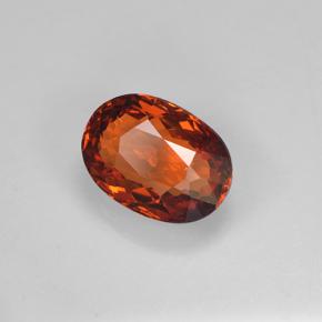 Grenat Spessartite Rouge moyen naturelle Coupe ovale, 1.41 ct, VVS-VS