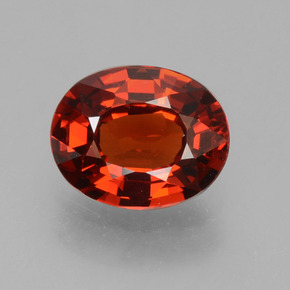 Grenat spessartite rouge naturelle coupe ovale, 1,15 ct, VS