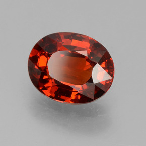 Grenat spessartite rouge naturelle coupe ovale, 1,15 ct, VS