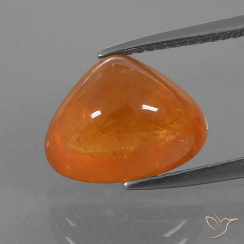 Grenat spessartite orange naturelle en forme de poire, 7,49 ct, transparent