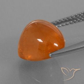 Grenat spessartite orange naturelle en forme de poire, 7,49 ct, transparent