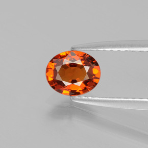 Grenat Spessartite Orange naturelle Coupe ovale, 0.77 ct, VVS