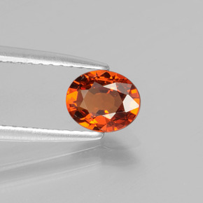 Grenat Spessartite Orange naturelle Coupe ovale, 0.77 ct, VVS