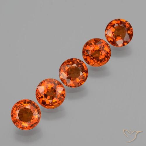 Achetez naturel 3.76ct Ambre orange Grenat Spessartite gems, Coupe roude, En provenance Mozambique chez GemSelect. En stock, livraison internationale!
