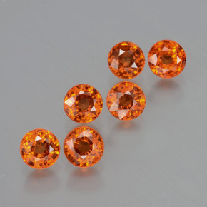Achetez naturel 2,36ct orange grenat spessartite gems, coupe roude, en provenance mozambique chez gemselect. en stock, livraison internationale!
