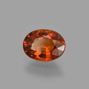 Grenat Spessartite Rouge feu naturelle Coupe ovale, 1.11 ct, VS