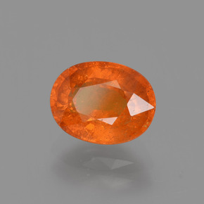 Grenat Spessartite Orange vif naturelle Coupe ovale, 2.25 ct, SI
