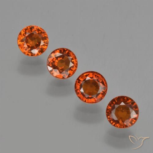 2.16ctw Naturel Orange foncé Grenat Spessartite, Tour, VS