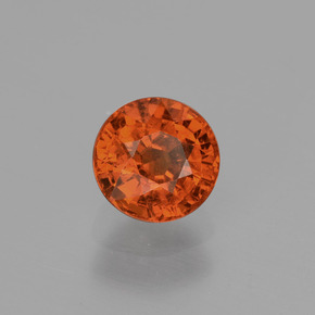Grenat spessartite orange naturelle coupe roude, 1,03 ct, SI