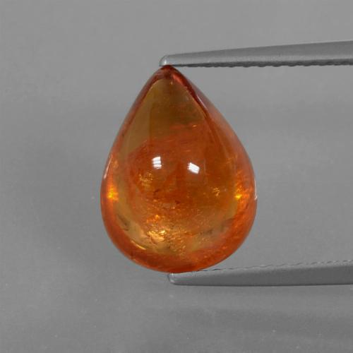 Grenat Spessartite Ambre orange naturelle En forme de poire, 5.39 ct, Translucide