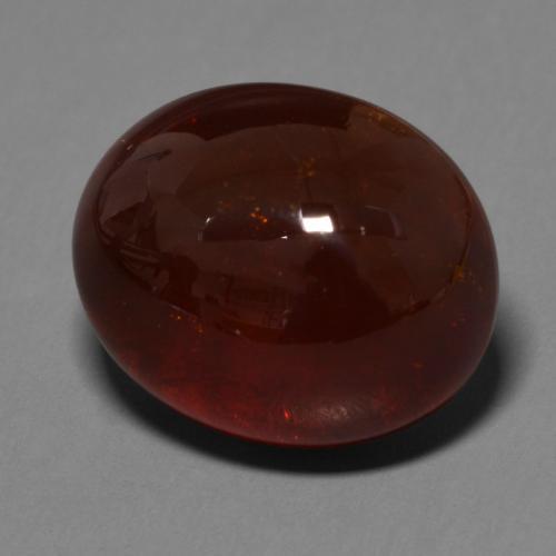 Grenat spessartite marron naturelle coupe ovale, 33,34 ct, translucide