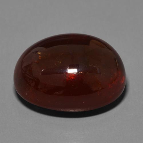 Grenat spessartite marron naturelle coupe ovale, 33,34 ct, translucide