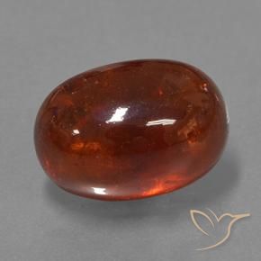 Grenat Spessartite Orange foncé naturelle ovale, 11.22 ct, Translucide
