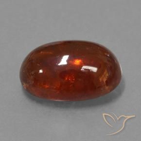 Grenat Spessartite Orange foncé naturelle ovale, 11.22 ct, Translucide